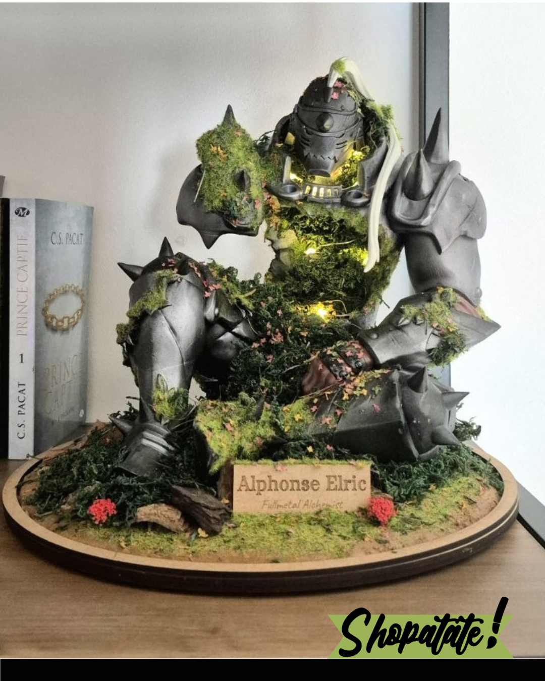 Alphonse Elric Fullmetal Alchemist, diorama lumineux fait main avec mousse et éclairage LED