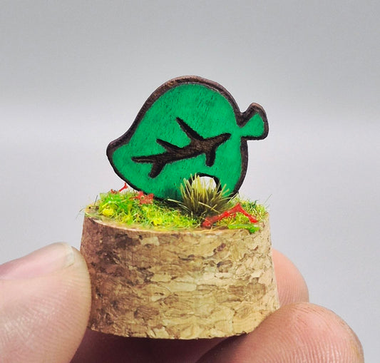 Mini terrarium Feuille Animal Crossing sous cloche