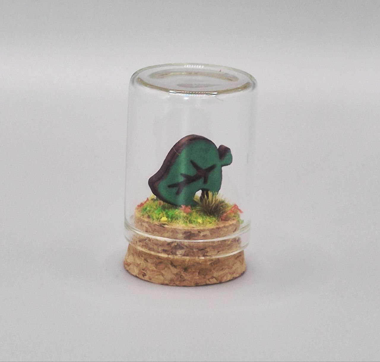 Mini terrarium Feuille Animal Crossing sous cloche